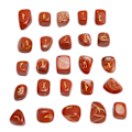 Miniatyrbild 7 av 8: 25 st Runstenar Set Lycka till Healing Power Polerad Graverad Elder Alfabet Chakra Runstenar för inflyttning Redstone