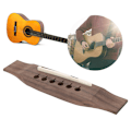 Miniatyrbild 5 av 8: Rosenträ broben mutter sadel 6 st strängstift akustisk gitarr tillbehör (rosenträ färg )