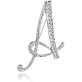 Miniatyrbillede 4 af 5: Rhinestone-broche med initial - Sølvhåndværk til kvinder