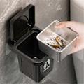 Miniatyrbilde 5 av 5: Vegghengt askebeger i rustfritt stål med lokk, søppelbøtteformet, askesikkert, uten hull, bad, stue, bad A