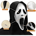 Pikkukuva 3 / 4: Realistinen Halloween Ghostface Scream -naamio aikuisille ja lapsille