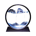 Miniatyrbild 1 av 5: Dynamisk Djuphavsrörelse Sandsandsbildram - Rund Glas Sandscapes - 3D Flytande Korn Foto Sandslända - Perfekt Festpresent (Blå)