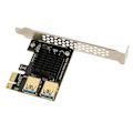 Miniatyrbillede 5 af 8: PCI E 1 til 2 Riser Card PCI E 1X til 2 Ekstern PCI E USB 3.0 udvidelseskort til Bitcoin Ethereum Mining Black Board