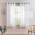 Miniatyrbilde 2 av 5: 2 Paneler Ensfarget Marokko Gardiner Vindusgardin Transparent Glatt Elegant Vindus Voile Paneler/Behandling for Soverom Stue 140x145cm(B X H) Hvit