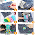 Miniatyrbild 5 av 6: Darning Loom Liten Vävstol Kit Trävävverktyg DIY Vackra Vävkonster på Kläder Sockor
