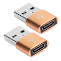 Pikkukuva 4 / 8: 2 kpl alumiiniseos TypeC - USB -sovitinta latauksen synkronointiin ja tiedonsiirtoon (kulta)