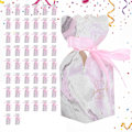 Miniatyrbillede 4 af 8: 50 stk Bryllupsslikæske Emballage Party Favor Box Fødselsdagsgaveæsker med båndPink Marmor