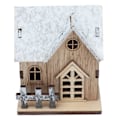 Miniatyrbillede 3 af 8: Dukkehus Jul LED Lys Træhus DIY Lysende Miniature Dukkehus Julepynt Tilbehør