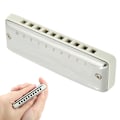 Pikkukuva 5 / 8: Blues Harmonica 10 reikää Mouthorgan F Key ruostumaton teräs ABS-hartsi puhallinsoitin valkoinen