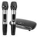 Miniatyrbillede 4 af 8: 100-240V K8 USB Karaoke-maskine Trådløs Bluetooth-lydkort Mikrofon Hjem TV Mobiltelefon Sort AU-stik