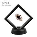 Miniatyrbillede 1 af 8: 10 stk. 3D flydende ramme display case fritstående flydende smykkeopbevaringskasse til mønter mineraler ure 3,54x3,54in sort