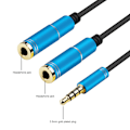 Miniatyrbilde 5 av 7: 3,5 mm lydsplitterkabel 3,5 mm hann til 2 porter 3,5 mm hunn med mikrofon 3,5 mm forlengelse Aux-kabeladapter