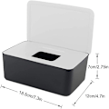 Miniatyrbilde 2 av 4: Våtserviettdispenser Plast Oppbevaringsboks med Lokk for Soverom 18.5x12x7cm - Hvit+Svart