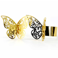 Miniatyrbilde 4 av 5: Laserkuttet Butterfly Serviettringer - Sett med 100 | Gullfolie Papir Serviettholdere for Bryllup, Fester og Restauranter | Elegant Borddekorasjon