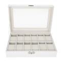 Miniatyrbilde 2 av 8: 12 Grids PU skinnklokkeholder Armbåndsur Display Case Smykker Gaveoppbevaringsboks Organizer