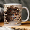 Miniatyrbillede 4 af 5: 3D Bogreol Krus, en Bibliotekshylde Kop, Design Multi-Keramisk Krus, Krus, B