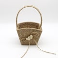 Miniatyrbilde 1 av 5: Rustikk Burlap Blomsterpikekurv med Sløyfe for Bryllupsdekorasjon - Allsidig og Slitesterk
