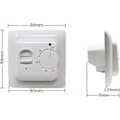 Miniatyrbilde 4 av 5: Manuelle termostater for gulvvarme 220v 16a, elektrisk gulvvarmekontroller mekanisk romtermostat med gulvsensorprobe 1 stk -GSL