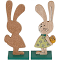 Miniatyrbild 2 av 4: Påskdekoration, Påskhare Dekoration, Set med 2 Trä Påskhare Påskdekorationer för Deco