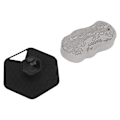 Miniatyrbilde 3 av 8: 2 stk multifunksjonell kroppsskrubb polygon 3D rask rebound dusjbørste svart grå