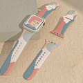 Miniatyrbild 5 av 5: Silikonklockarmbandersättning Färgtryck Snabbkoppling Armbandsur Rem för IOS Watch 6 7 Grapefrukt Mörkbrun 42/44/45MM