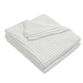 Miniatyrbilde 1 av 5: Lett vaffelpiké bomullsdyne for sofa og seng - hvit (130x150 cm)