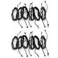 Miniatyrbilde 2 av 8: 12 stk håndvevde armbånd Vintage håndvevde flerlags delt lær armbånd
