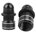 Miniatyrbilde 4 av 8: 1 par anodisert sykkeldekkfelg luftventil anti-støv dekselhetter i aluminiumlegering (svart)