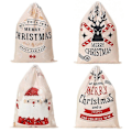 Miniatyrbilde 1 av 5: Julepose i lerret, Stor lerretspose med snøring, DIY bomulls festpose for oppbevaring av store julegaver