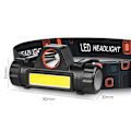 Miniatyrbild 2 av 8: Mini LED-strålkastare USB-laddningsbar justerbar vinkel vattentät lätt COB-huvudlampa för bergsklättring nattfiske arbete utomhusbruk