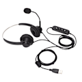 Miniatyrbild 1 av 8: H360D-USB-3 USB-affärsheadset Binauralt USB-headset Stödjer justering av högtalarvolym Volymmutning Mikrofonavstängning