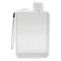 Miniatyrbillede 4 af 8: Flad vandflaske i plast, lækagesikker, transparent, firkantet, bærbar A5-papir vandflaske 380ml hvid