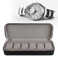 Miniatyrbillede 4 af 8: 6 Slot PU Læder Ur Opbevaring Case Organizer Display Box Separerede rum