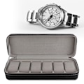 Pikkukuva 4 / 8: 6 Slot PU-nahkainen watch case Organizer Näyttölaatikko erilliset osastot