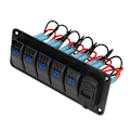 Miniatyrbillede 5 af 8: 5-knaps vippekontaktpanel 12V-24V dobbelt USB-oplader LED spændingsdisplay til/fra-kontakt til lastbil RV Yacht
