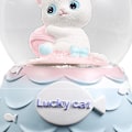 Miniatyrbilde 3 av 5: Snow Globe Resin Cat Krystall Snowball Hjemmepynt dekorasjon med batteridrevet glitrende lys og musikk Hvit katt