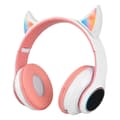 Vikbara Bluetooth-hörlurar HiFi Glödande Effekt Lätt Bekväm Söt Trådlöst Headset Rosa
