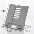 Miniatyrbillede 2 af 5: Metal Bogstøtte Læsebogholder Letvægts Bogstøtter Bærbare Lærebogsholdere Justerbar Stand Tablet Musik Bogstøtter & Holdere (Grå)