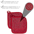 Pikkukuva 4 / 5: 100% puuvilla frotee patalaput keittiöön, 2 kpl, 21,6 x 21 cm, punainen-m.2937 Zekai