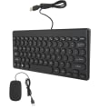 Miniatyrbillede 5 af 8: Tastatur Mus Combo Komfortabel ergonomi Strømbesparende 78 taster Rund tastaturhætte 4 museknapper Kabelforbundet computertilbehør Sort