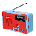 Miniatyrbild 3 av 8: RD-666T Bärbar solcellsdriven nödhandvev AM FM-radio med LED-ficklampa Röd