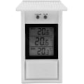 Miniatyrbillede 4 af 5: Hvidt digitalt termometer til indendørs og udendørs brug, vandtæt trådløst vægtermometer til udendørs brug, -20 til +50C
