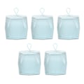 Miniatyrbillede 1 af 8: 5 stk Powder Puff Opbevaringsboks Transparent Multi Purpose Holdbar Powder Puff Holder Etui til øreringe Halskæder