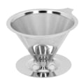 Miniatyrbillede 6 af 8: Hæld over kaffefilter Langsom dryp 1 til 6 kopper Keglefilter Si 
Genanvendelig rustfrit stål