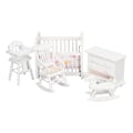 Miniatyrbild 1 av 8: 1:12 Dockhusmöbler Modell Set Miniatyr Baby Spjälsäng Gunghäst Stol Skåp Dekoration Tillbehör