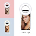 Miniatyrbillede 2 af 5: Sort Hvid Selfie Lys til Mobiltelefon, Ringlys, 40 LED Lys med 3 Lysstyrkeniveauer, USB Genopladeligt Selfie Lys til Alle Mobiltelefoner, Tablets og