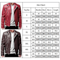 Miniatyrbild 3 av 3: Smal passform svart PU-läder biker MC-jacka XL