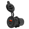 Miniatyrbillede 3 af 8: Bil USB-portlader QC4.0 PD-grænseflade Hurtigopladning 12-24V 60W med blå terminal til RV-både Motorcykler Oplader med 20cm/7.9in kabel