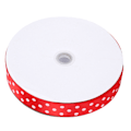 Miniatyrbild 5 av 8: Satängband Polka Dot Tryckt Hårrosetter Presentinslagning Slips DIY Hantverksverktyg 100 Yards 2.5cm Röd