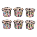 Miniatyrbillede 1 af 8: 6 stk mosaik fyrfadsstage massiv glas lysestage urtepotte til bryllup meditation Brun
